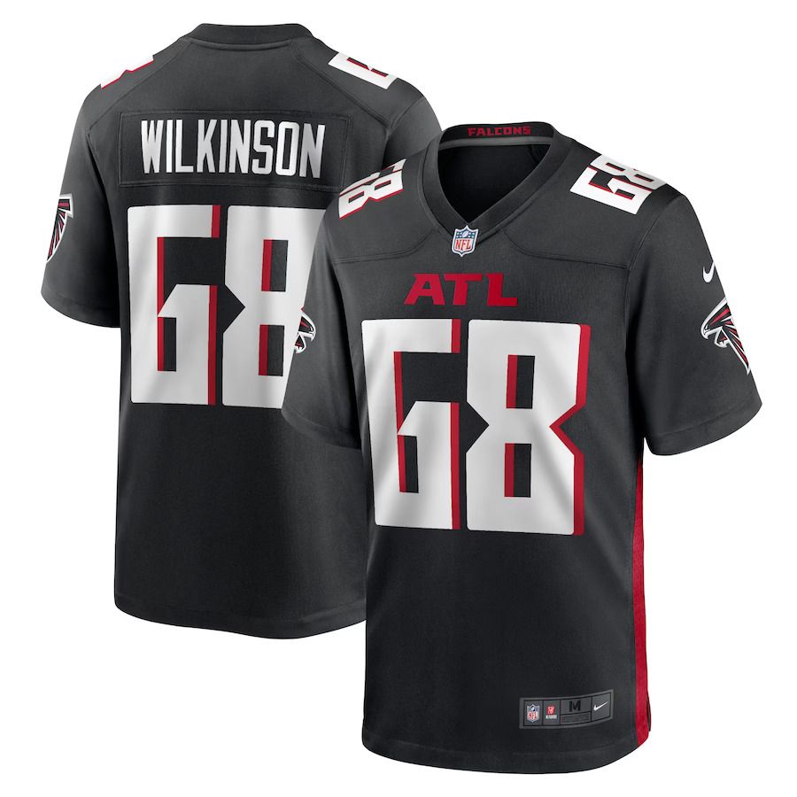 Men Atlanta Falcons 68 Elijah Wilkinson Nike Black Game NFL Jersey